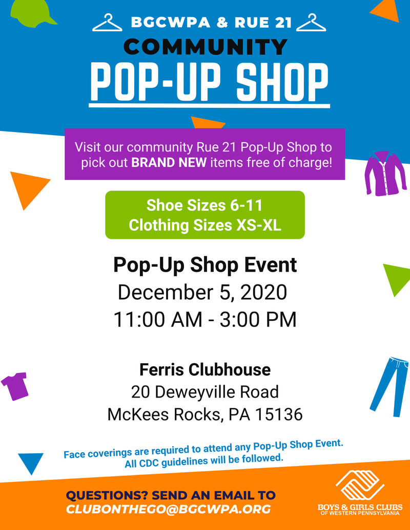 Boys & Girls Club of Western Pennsylvania and Rue21 Community Pop-up
