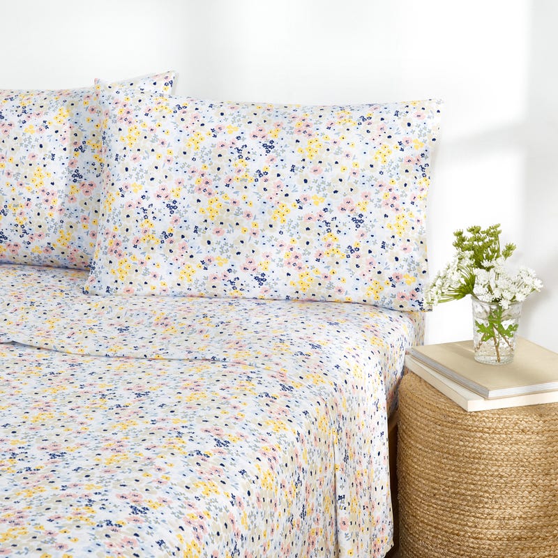 Floral Percale Easy Care Sheet Set