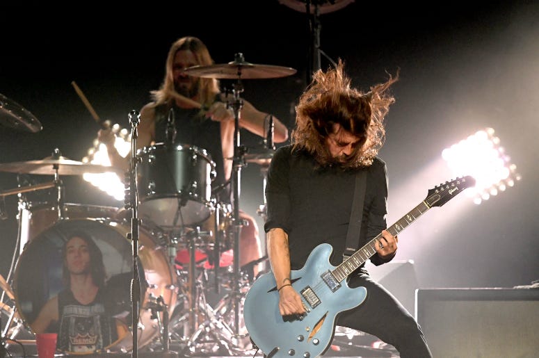 Taylor Hawkins and Dave Grohl perform at I Am The Highway: A Tribute to Chris Cornell