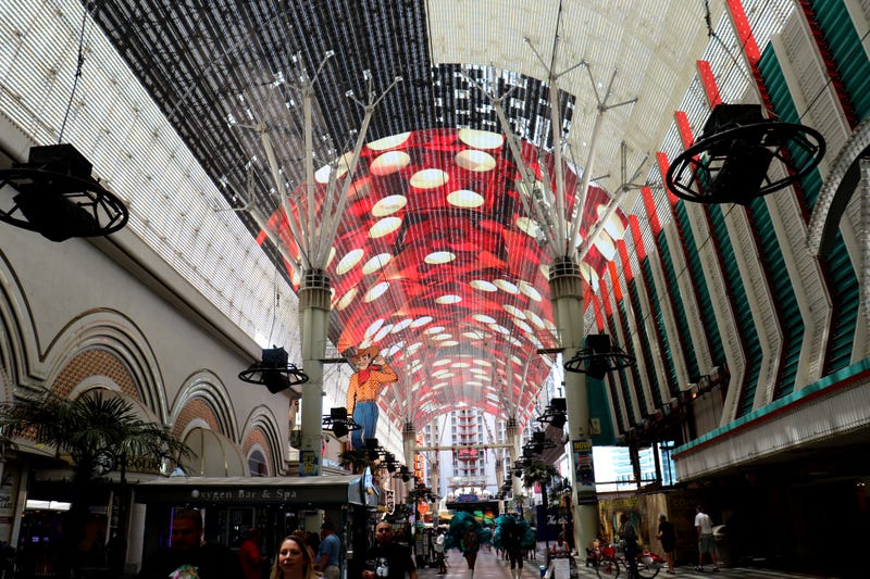 The canopy above the Fremont Street Experience in downtown Las Vegas