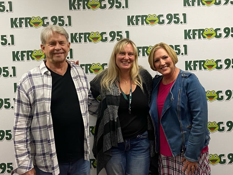 Cynthia Wright and Ron Vervick of the Fox Riverside Theatre Foundation with K-Frog's Pepper