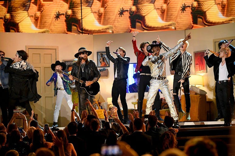 Billy Ray Cyrus, BTS and Lil Nas X perform onstage during the 62nd Annual GRAMMY Awards