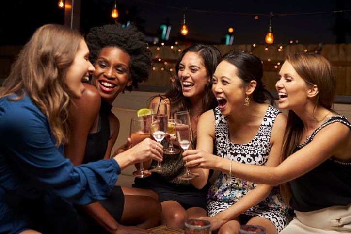 Girls celebrating