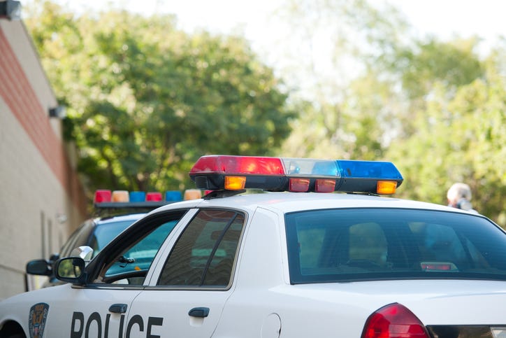 Police Car Outside Station