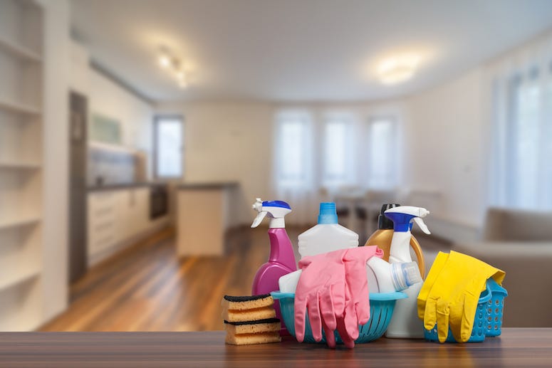 Clean, House, Living Room, Cleaning Supplies, Rubber Gloves