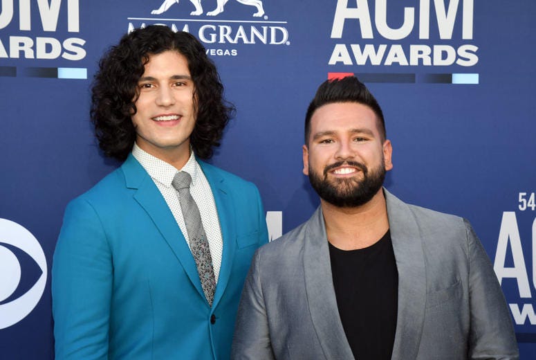 Dan + Shay attend the 54th Academy Of Country Music Awards at MGM Grand Hotel & Casino on April 07, 2019 in Las Vegas, Nevada