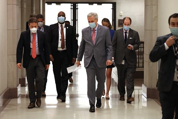 Kevin McCarthy wearing mask