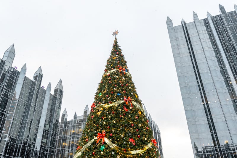 Christmas tree in the PPG Plaza