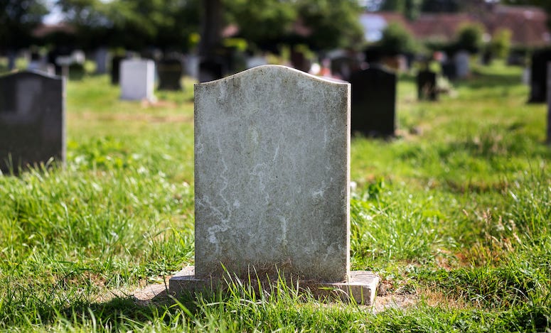 Cemetery with tombstone