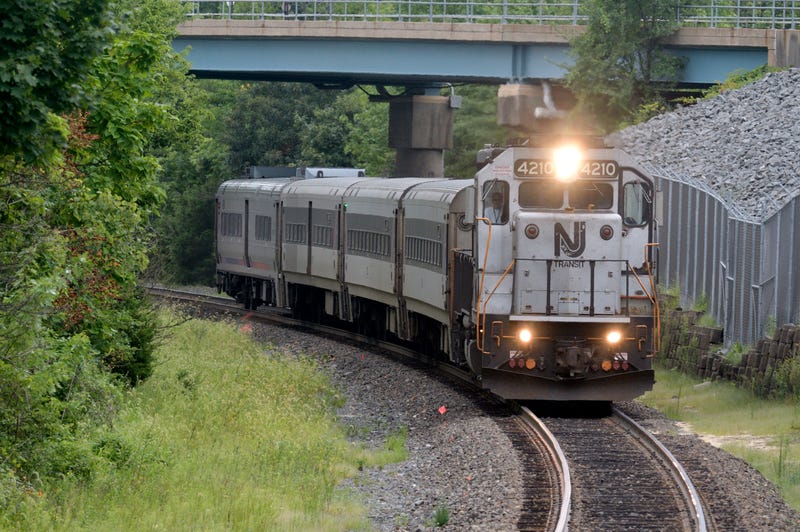 A Philadelphia bound Atlantic City Rail Line commuter train arrives at the train station of Lindenwold, NJ, on August 20, 2018. The rail service connecting Philadelphia, PA and the shore will temporarily be halted in the last quarter of 2018 to allow installing of a Positive train control (PTC) system.