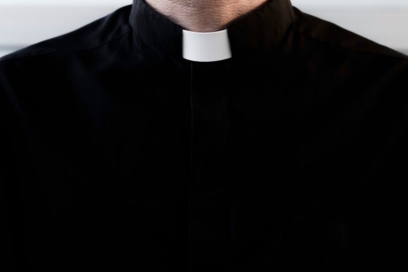 closeup of priest's collar