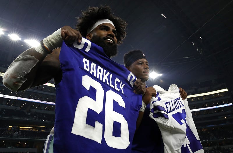Ezekiel Elliott (left) and Saquon Barkley (right) are arguably the two best running backs in the NFL.