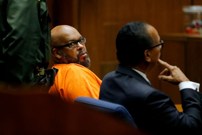 Marion "Suge" Knight, left, shown with his attorney Albert DeBlanc, appears in court pleading no contest to voluntary manslaughter in front of Judge Ronald S. Coen at the Clara Shortridge Foltz Criminal Justice Center on September 20, 2018, in Los Angeles.