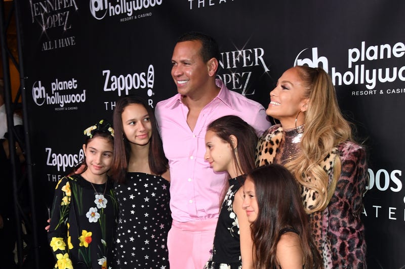 Alex Rodriguez, Planet Hollywood headliner Jennifer Lopez and family on the red carpet following the finale performance of Lopez's record-breaking residency, "JENNIFER LOPEZ: ALL I HAVE" on September 30, 2018 in Las Vegas, Nevada.