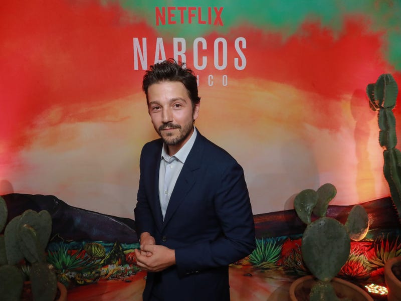 Diego Luna poses during Netflix Narcos Cocktail Party at Four Seasons Hotel in Mexico City, Mexico.