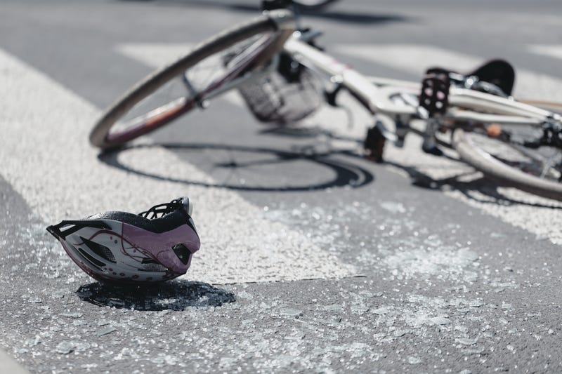 Bicycle crashed in roadway