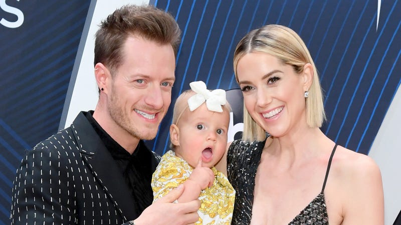 Tyler Hubbard of Florida Georgia Line, daughter and Hayley Hubbard