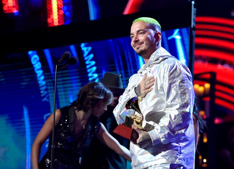 J Balvin accepts Best Urban Music Album for 'Vibras' onstage during the 19th annual Latin GRAMMY Awards at MGM Grand Garden Arena on November 15, 2018 in Las Vegas, Nevada.