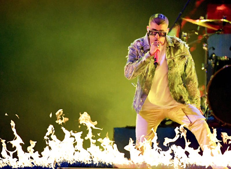 Bad Bunny performs onstage during the 19th annual Latin GRAMMY Awards at MGM Grand Garden Arena on November 15, 2018 in Las Vegas, Nevada.