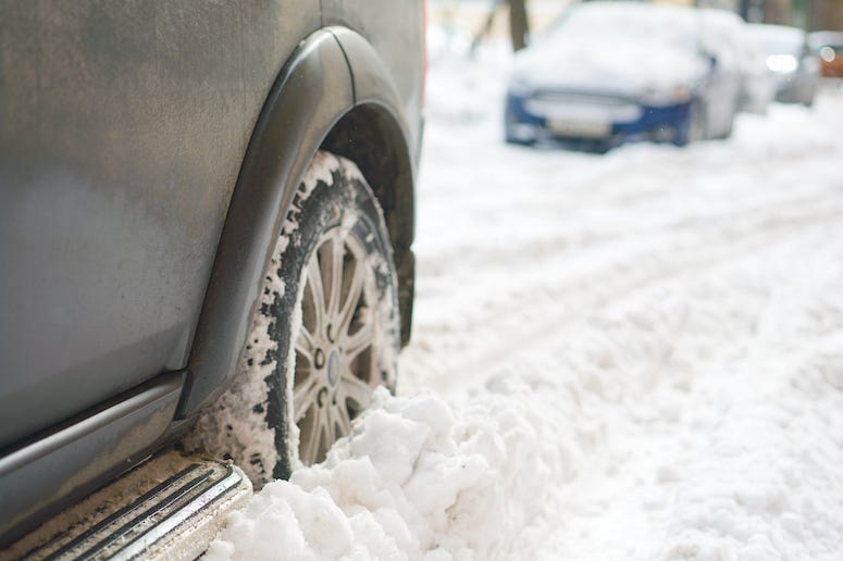 Car Stuck In Snow, Tire