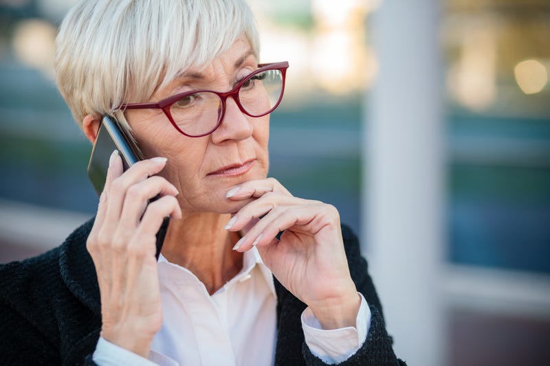 concerned mother on phone