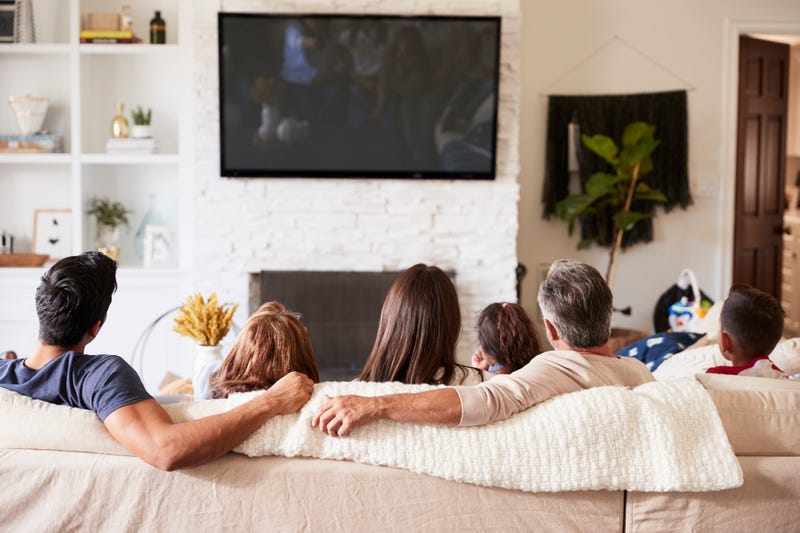 Family watching television