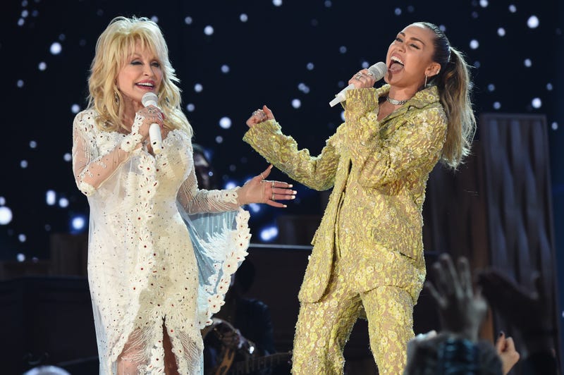 Miley Cyrus and Dolly Parton