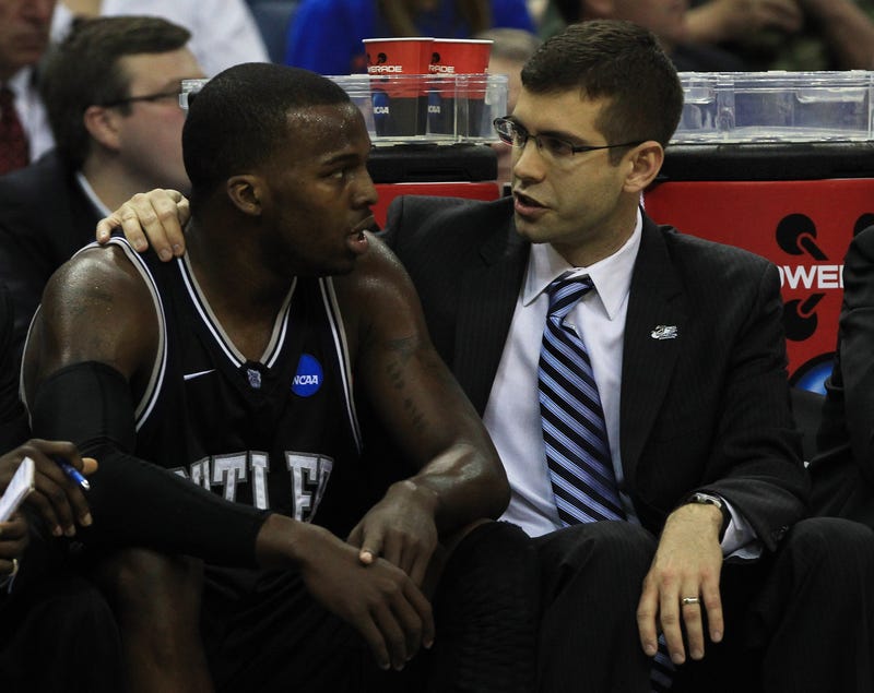 Former Butler coach Brad Stevens with player Shelvin Mack.
