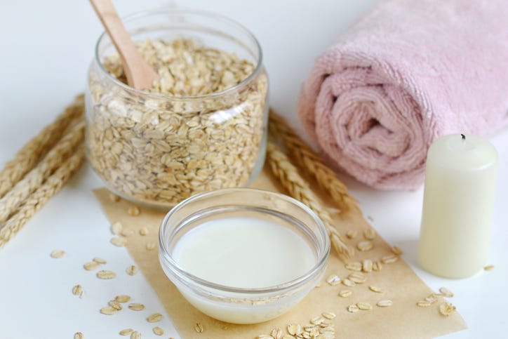ingredients for oatmeal bath