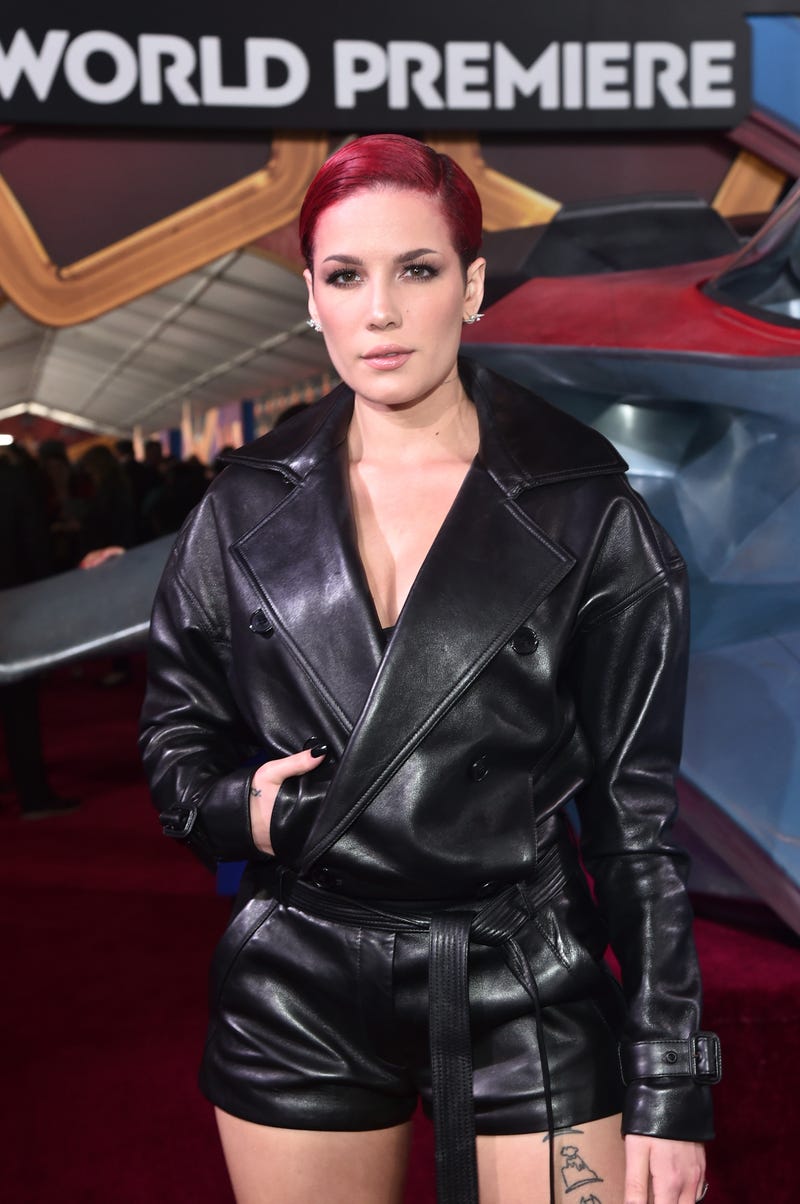 halsey at the captain marvel premiere in march 2019