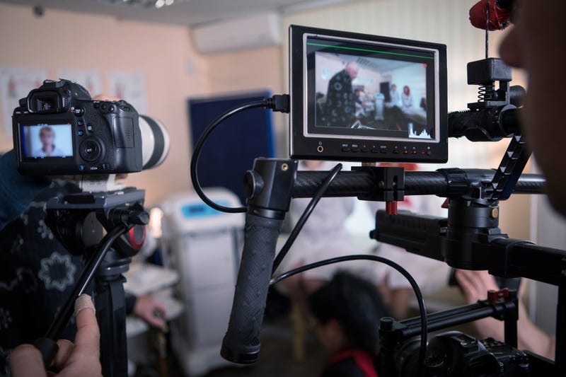 video cameras on film set