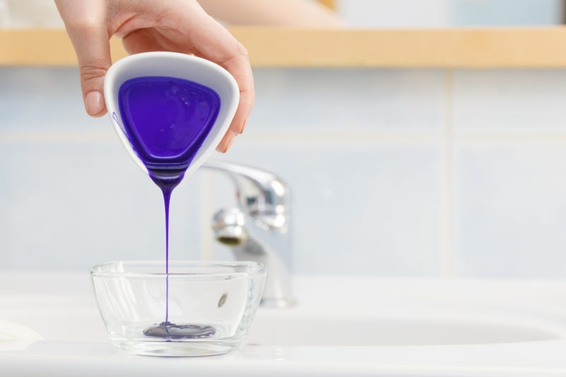 purple goo poured into a bowl