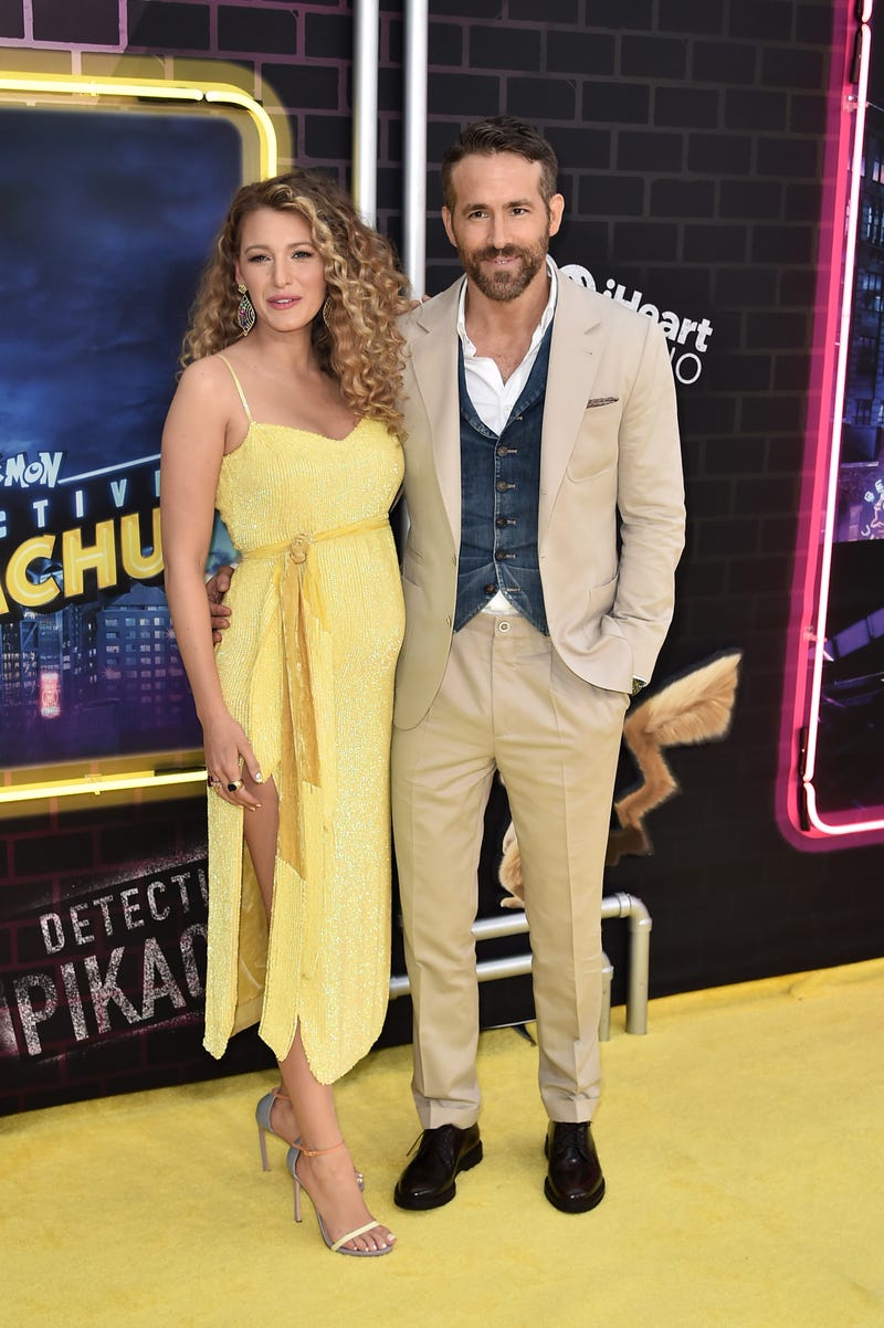 blake lively and ryan reynolds at premiere of detective pikachu