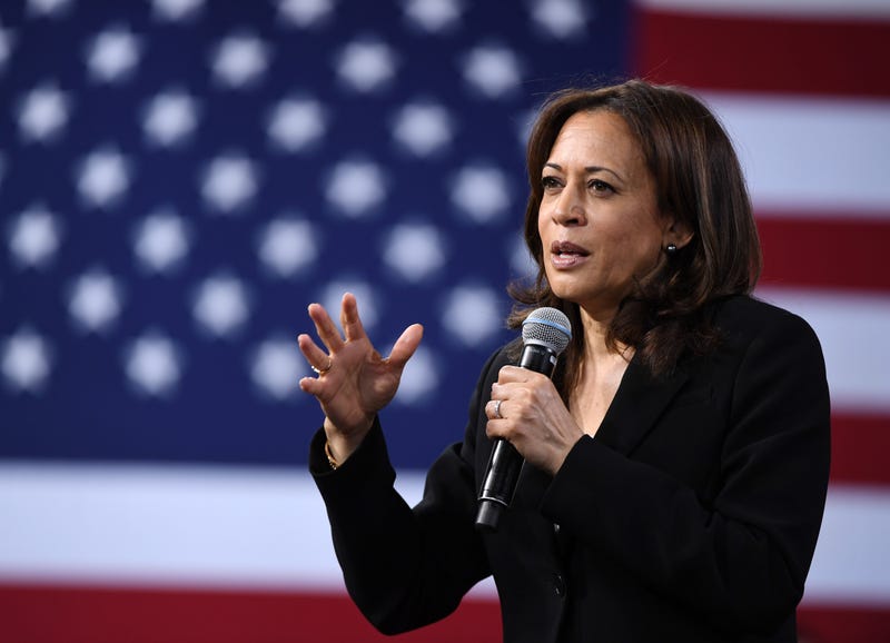 Then-US Senator Kamala Harris (D-CA) speaks at the National Forum on Wages and Working People: Creating an Economy That Works for All at Enclave, Las Vegas, Nevada, April 27, 2019.