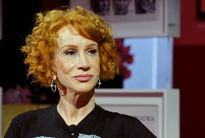 Kathy Griffin speaks on the panel with Roxane Gay at the Playboy Playhouse