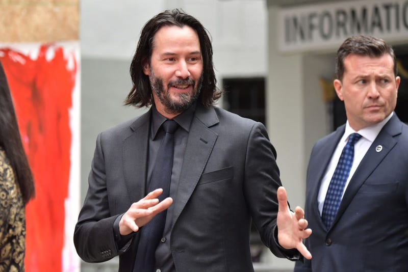 Keanu Reeves arrives for his handprint ceremony at the TCL Chinese Theatre IMAX forecourt on May 14, 2019 in Hollywood, California.