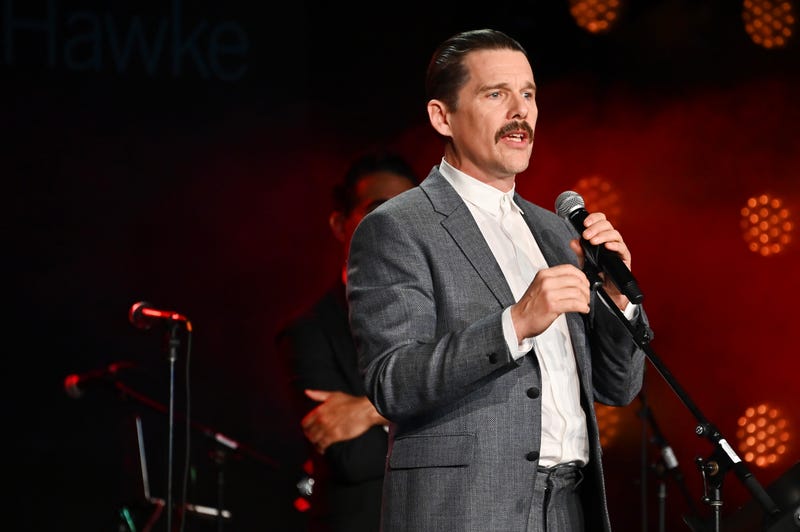 ethan hawke rocks a mustache and speaks at the 2019 bam gala in new york