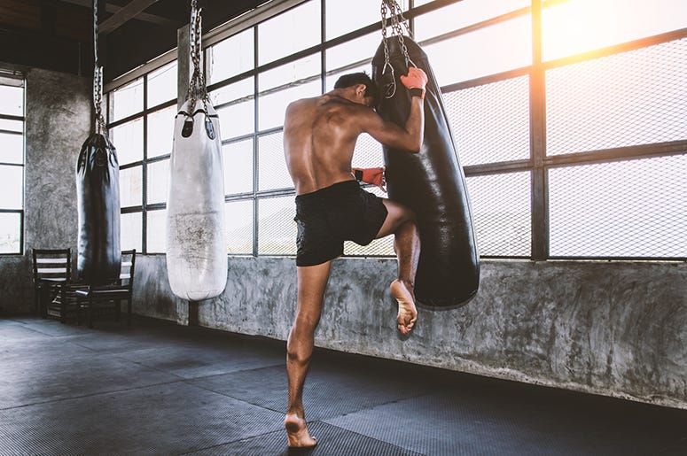 Muay thai fighter training
