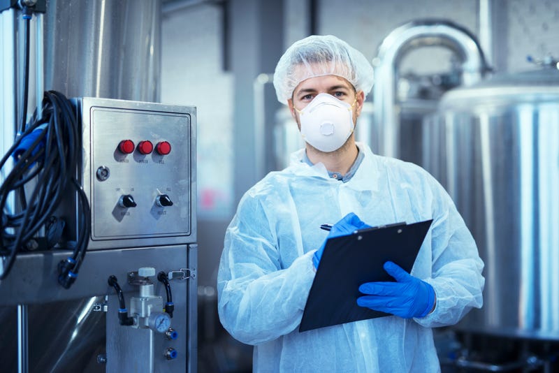 factory worker in protective gear