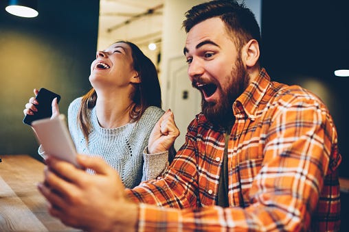 Phone laughing