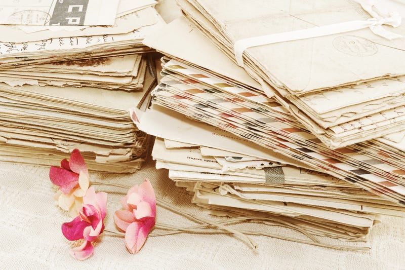Old letters stock photo.