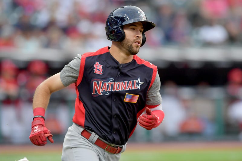 Cardinals farmhand Dylan Carlson competing in the All-Star Futures Game in Cleveland