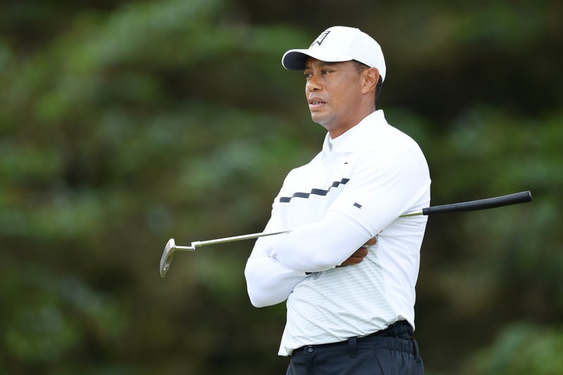 tiger woods contemplating his next swing