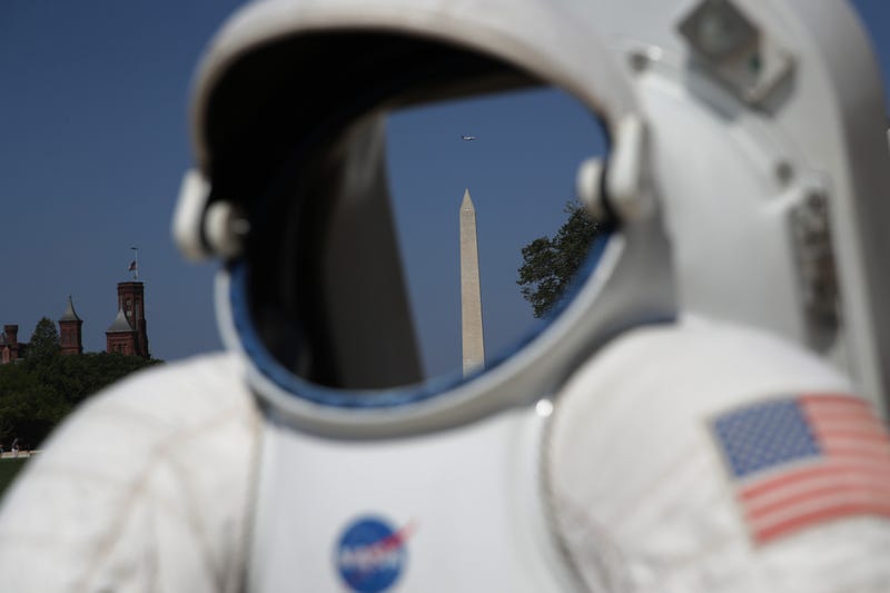 A replica of a spacesuit from 1969.
