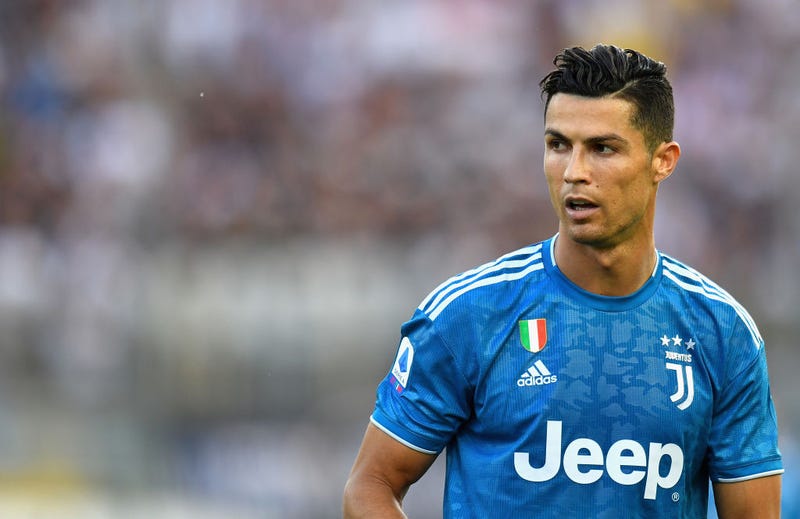 Cristiano Ronaldo of Juventus looks on during the Serie A match between Parma Calcio and Juventus at Stadio Ennio Tardini on August 24, 2019 in Parma, Italy.