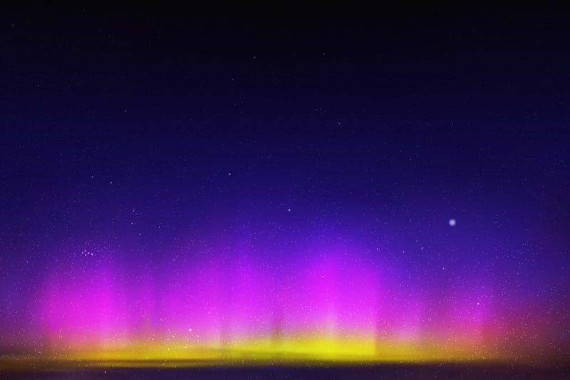 Purple light in sky