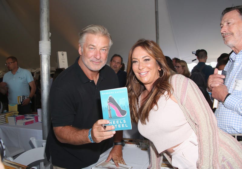 Alec Baldwin and Barbara Kavovit at the East Hampton Library's 15th Annual Authors Night Benefit on August 10, 2019 in Amagansett, New York.