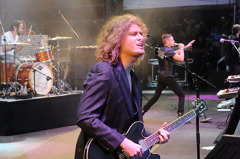 Ronnie Vannucci Jr, Dave Keuning and Brandon Flowers of The Killers