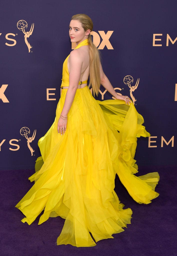 Kathryn Newtom arrives at the 2019 emmy awards