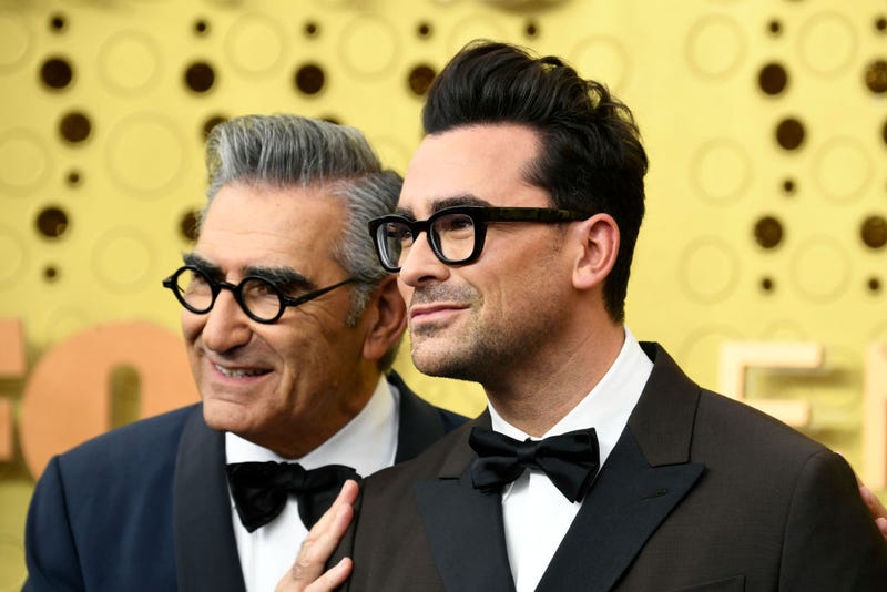 Eugene Levy and Daniel Levy arrive at the 2019 emmy awards